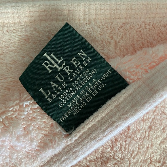 WAVERLY Tiger Lily Matlasse Shower Curtain PEACH Blush 2 Ralph Lauren Bath Towel - Picture 8 of 14